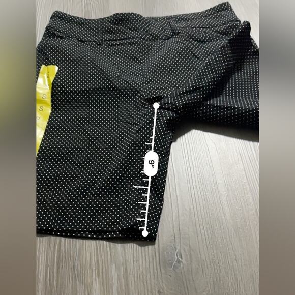 Hilary Radley Black & White Polka Dot Print High Rise Knee Length Shorts‎ Sz S - Picture 7 of 7